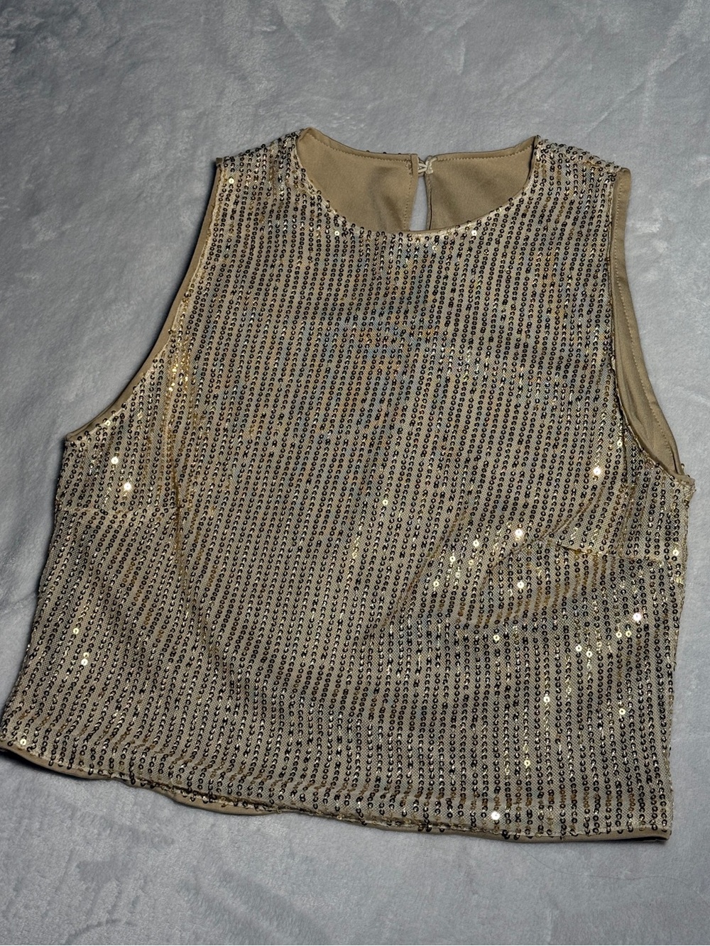 SHEIN Gold sequin crop top